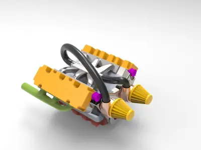 V6 Engine Free 3D model