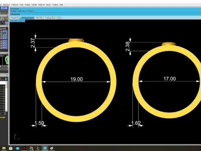 Luxury Dragon Phoenix Gemstone Band Ring Set 113 3D print model