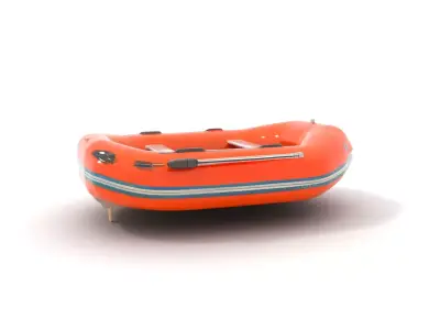 Orange Inflatable Raft model pack Low-poly 3D model