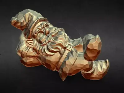 Gnome Relaxing On The Ground garden decoration 3D print model