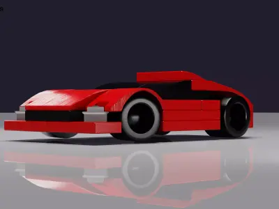 Custom Lego Car Game-ready Low-poly 3D model
