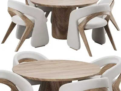 Dinning chair and table37 3D model