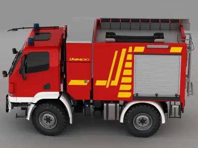 Mercedes Unimog U20 Fire Truck 3D model