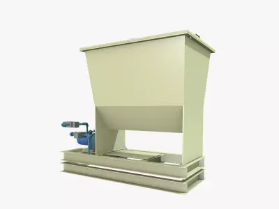 Granulator machine Low-poly 3D model