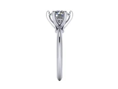 Solitaire Diamond Wedding Ring R4 3D print model