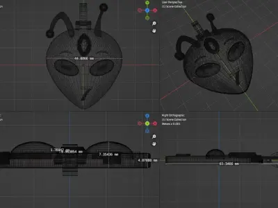 Pendant aliend head Free 3D print model