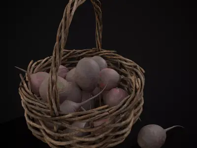 Basket of Beets Low-poly 3D model