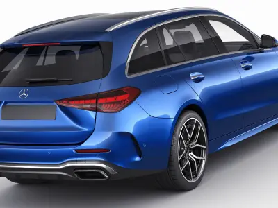 Mercedes-Benz C-class estate AMG-line 2021 3D model