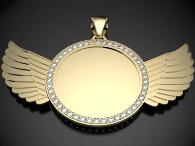 ANGEL wings picture pendant  3D print model
