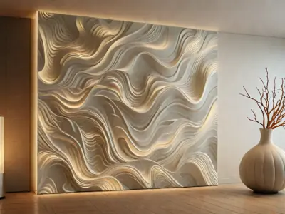 modern panel wall decor set relief stl mural CNC 171 3D model