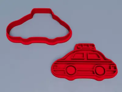 Police Car Cookie Cutter Free 3D print model