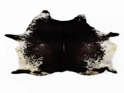 Black And White Cow Skin Rug 3D model