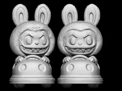 Labubu Duo in Bumper Car 3D print model