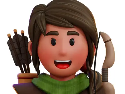 Archer Avatar 3D Icon Low-poly 3D model