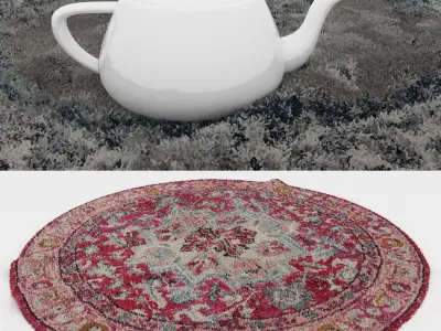 Round Rug Set 199 3D model