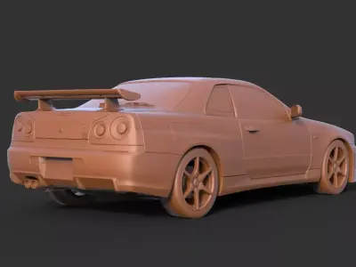 NISSAN SKYLINE GT-R R34 3D print model