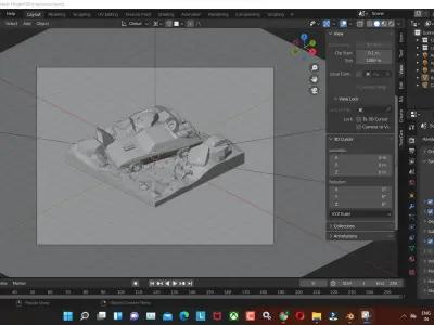 madmax low poly model render in blender Low-poly 3D model