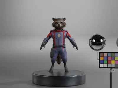 Rocket Raccoon Low-poly 3D model
