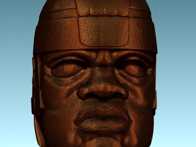 Olmeca Colossal Head CNC ARTCAM ASPIRE 3D print model