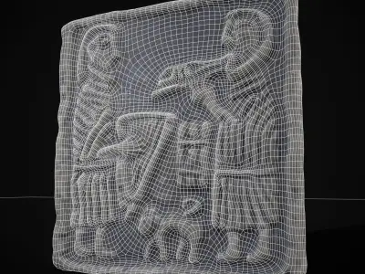 Musicians Relief Sculpture Low-poly 3D model