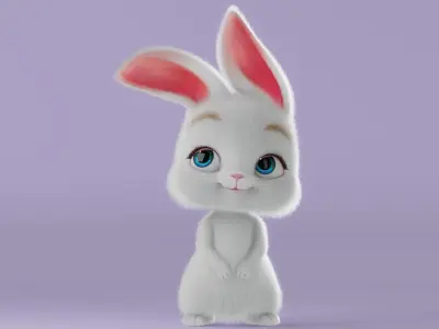 Cartoon Rabbit Rigged 3D model