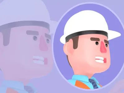 Stylized 3D Male Architect Character - Angry Walking Pose 3D model