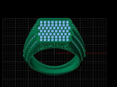 Print Ready STL 3DM  Gents Rings Diamond Men Ring  3D print model 239