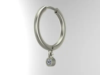 Diamond jewelry earring Classic E1 3D print model 3D print model 3D print model