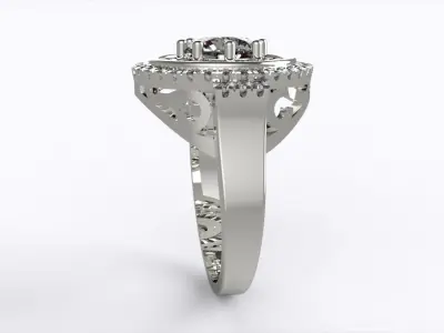 DIAMOND RING FOR GOLD OR SILVER CASTING EZA 008 3D print model
