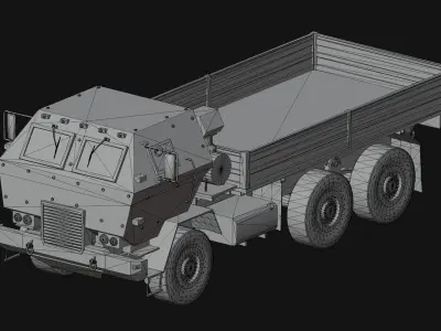Military 6x6 Medium Supply Truck Low-poly 3D model
