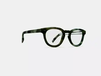 Ainsley Low Bridge Fit Eyeglasses in Striped Cypress 3D model