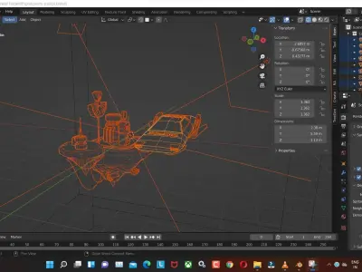plutonium-station low poly model render in blender 3D model