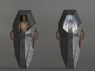 Sci-fi Human Cryotube Free 3D model