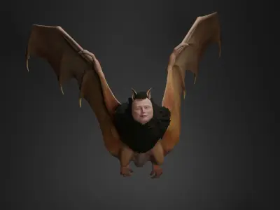 Animated Bat Low-poly 3D model