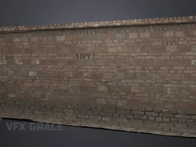 Red Brick Wall 006 3D model