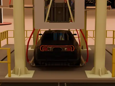 Lift Car Parking 3D Model Multi Level System Low-poly 3D model