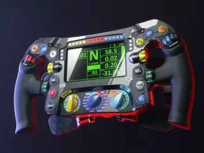 Mercedes W07 F1 steering wheel 3D model