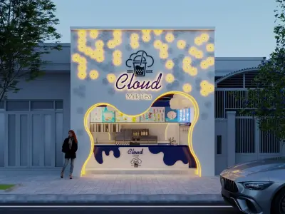 CLOUND MILKTEA  Low-poly 3D model