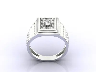 Print Ready STL 3DM  Gents Rings Diamond Men Ring  3D print model 120