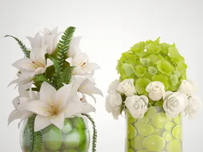 Decorative bouquet of flowers 3D model