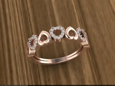 Diamond Jewelry Ring 3D print model 18