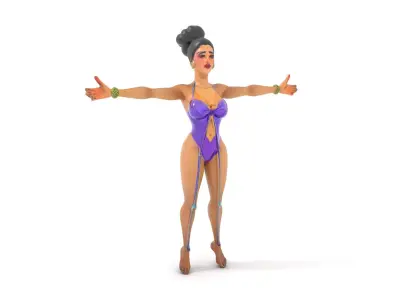 Elegant Purple Character model pack Low-poly 3D model