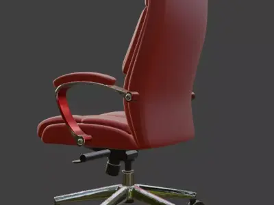 Modern Red Leather Executive Office Chair High Detail 3D Model 3D model
