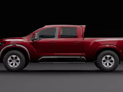 Nissan 4x4 Car Metallic Red Burgundy Dark Low-poly 3D model