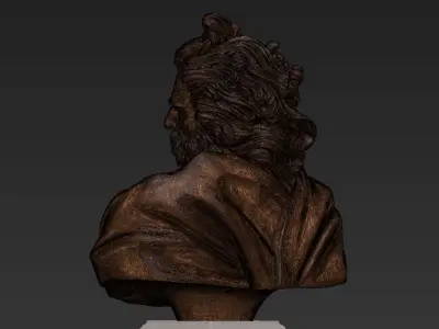 Poseidon Bust 3d print model 3D print model