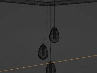 Hanging Lamp Low-poly 3D model