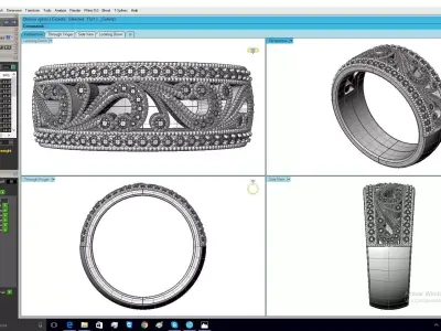 Wedding Band With Filigree Design Womens Bridal 3DM 3D print model