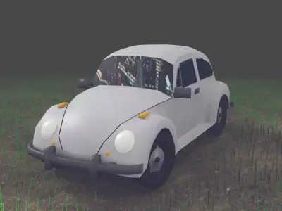 Old VW Beetle LOW POLY Low-poly 3D model