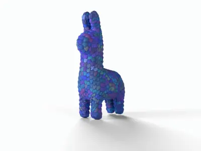 Llama crochet Low-poly 3D model