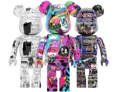 basquiat bearbrick collection 3D model